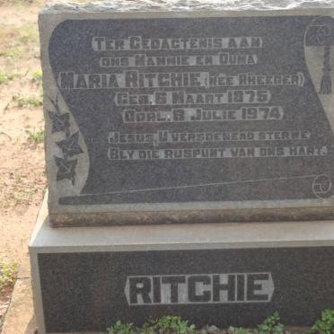 RITCHIE Maria nee RHEEDER 1875-1974