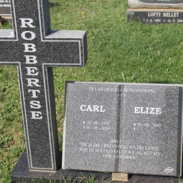 ROBBERTSE Carl 1939-2004 &amp; Elize 1942-
