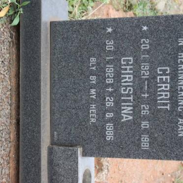 ROOYEN Gerrit, van 1921-1981 &amp; Christina 1928-1986