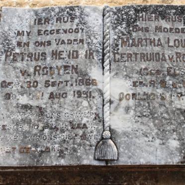 ROOYEN Petrus Hendrik, v. 1866-1951 &amp; Martha Louisa Gertruida ELS 1890-1964