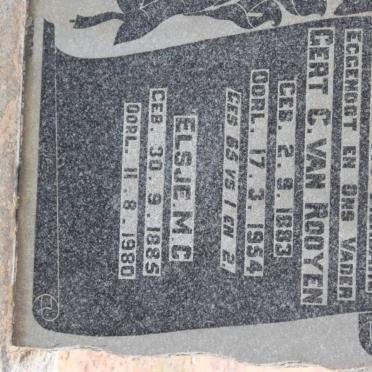 ROOYEN Gert C., van 1883-1954 &amp; Elsje M.C. 1885-1980