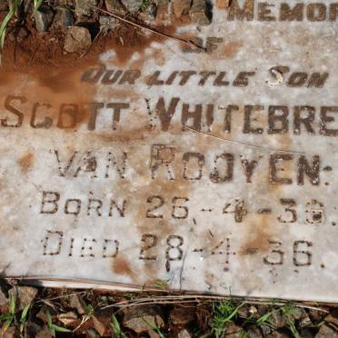 ROOYEN Scott Whitebread, van 1936-1936
