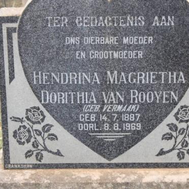 ROOYEN Hendrina Magrietha Dorithia, van nee VERMAAK 1887-1969