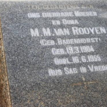 ROOYEN M.M., van nee BADENHORST 1904-1955