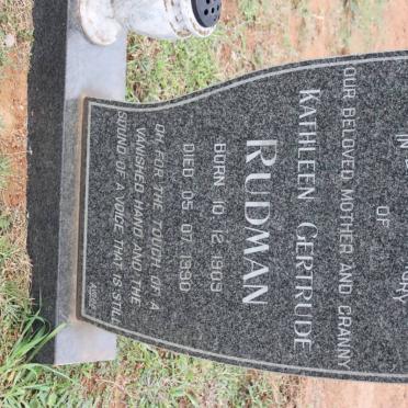 RUDMAN Kathleen Gertrude 1909-1990