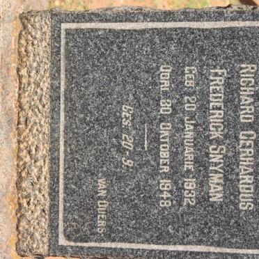 SNYMAN Richard Gerhardus Frederick 1932-1948