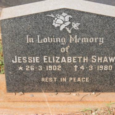 SHAW Jessie Elizabeth 1902-1980