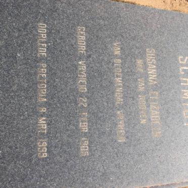 SCHMIDT Susanna Elizabeth nee VAN ROOYEN 1905-1999