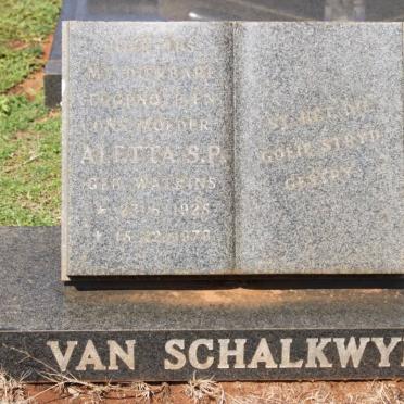 SCHALKWYK Aletta S.P., van 1928-1978