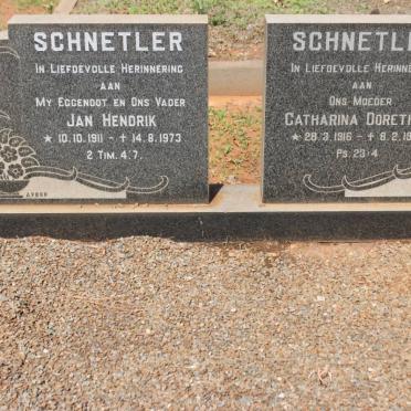 SCHNETLER Jan Hendrik 1911-1973 &amp; Catharina Dorethea 1916-1989