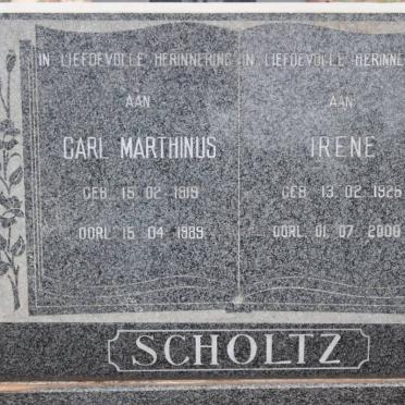 SCHOLTZ Carl Marthinus 1919-1989 &amp; Irene 1926-2000