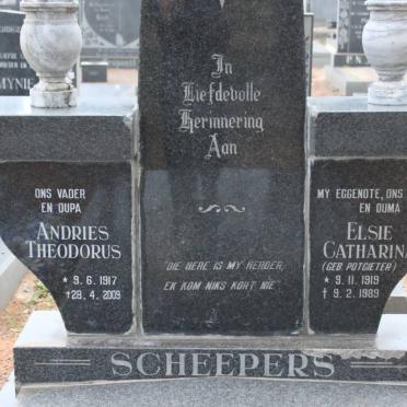 SCHEEPERS Andries Theodorus 1917-2009 &amp; Elsie Catharina POTGIETER 1919-1989