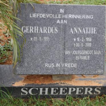 SCHEEPERS Gerhardus 1951- &amp; Annatjie 1958-2000