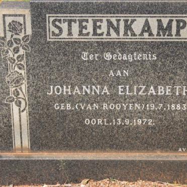 STEENKAMP Johanna Elizabeth nee VAN ROOYEN 1883-1972