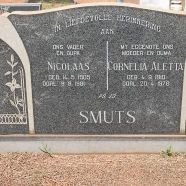 SMUTS Nicolaas 1905-1981 &amp; Cornelia Aletta 1910-1976