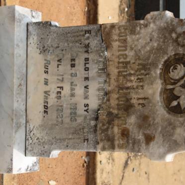 TONDER Cornelius Johannes, van 1895-1927