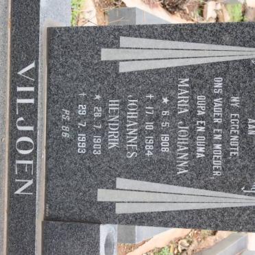 VILJOEN Johannes Hendrik 1903-1993 &amp; Maria Johanna 1908-1984