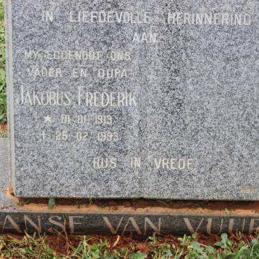 VUUREN Jakobus Frederik, Janse van 1913-1993