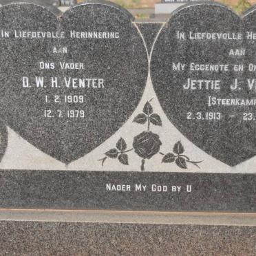 VENTER D.W.H. 1909-1979 &amp; Jettie J. STEENKAMP 1913-1971