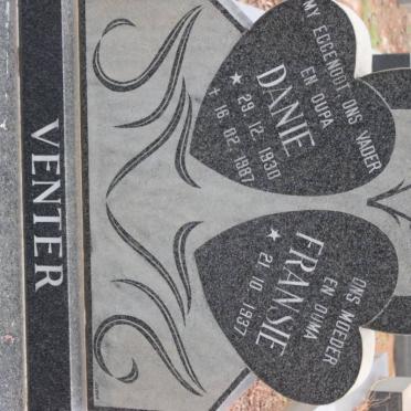 VENTER Danie 1930-1987 &amp; Fransie 1937-