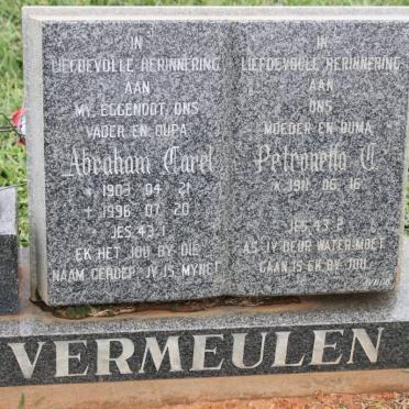VERMEULEN Abraham Carel 1903-1996 &amp; Petronella C. 1911-