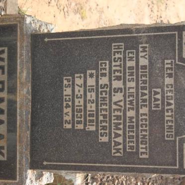 VERMAAK Hester S. nee SCHEEPERS 1881-1938