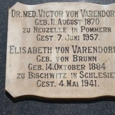 VARENDORFF Victor, von 1870-1957 &amp; Elisabeth VON BRUNN 1884-1941