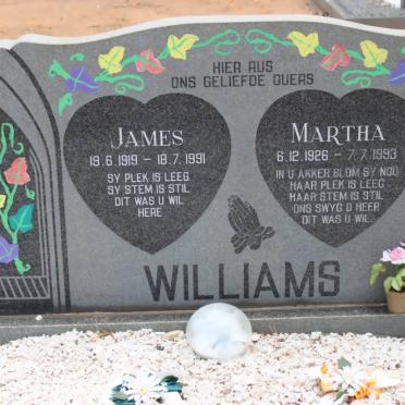 WILLIAMS James 1919-1991 &amp; Martha 1926-1993