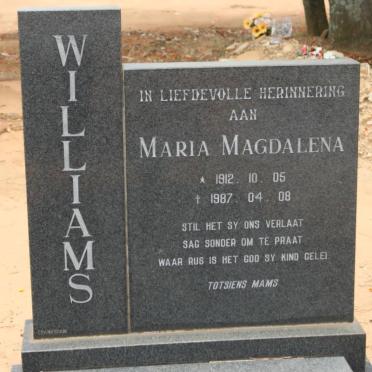 WILLIAMS Maria Magdalena 1912-1987