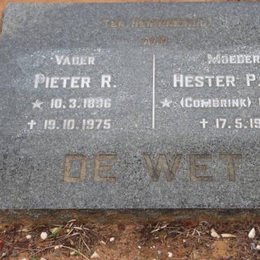 WET Pieter R., de 1896-1975 &amp; Hester P.S.F. COMBRINK 1913-1976