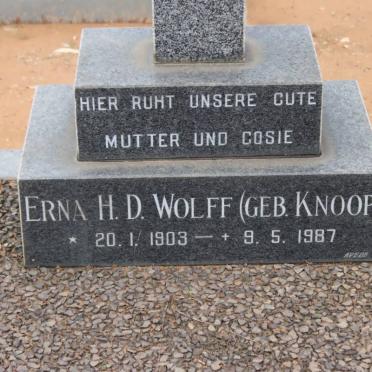 WOLFF Erna H.D. nee KNOOP 1903-1987