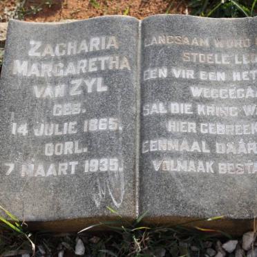 ZYL Zacharia Margaretha, van 1865-1935