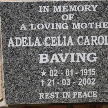 BAVING Adela Celia Caroline 1915-2002