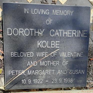 KOLBE Dorothy Catherina 1922-1998