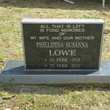 LOWE Phillipina Susanna 1928-2012
