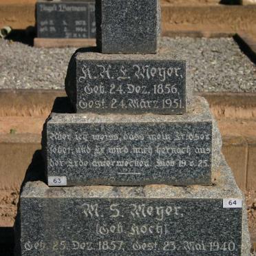 MEYER K.H.S. 1856-1951 &amp; M.S. KOCH 1857-1940