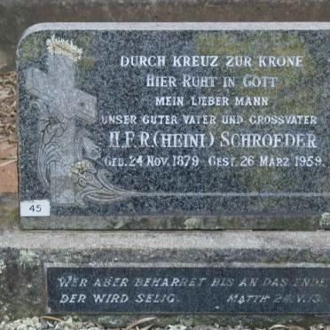 SCHROEDER H.P.R. 1879-1959 &amp; M.L.W. 1888-1965