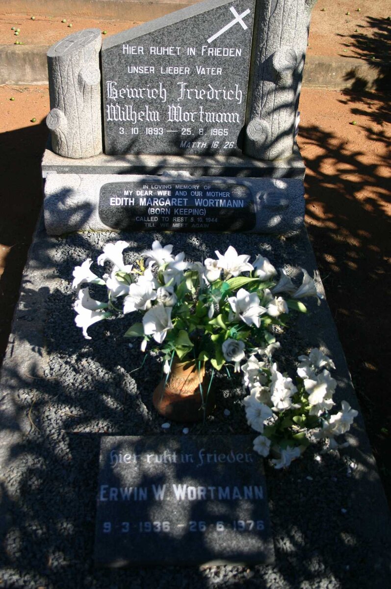 WORTMANN Heinrich Friedrich Wilhelm 1893-1965 &amp; Edith Margaret KEEPING -1944 :: WORTMANN Erwin W 1936-1976