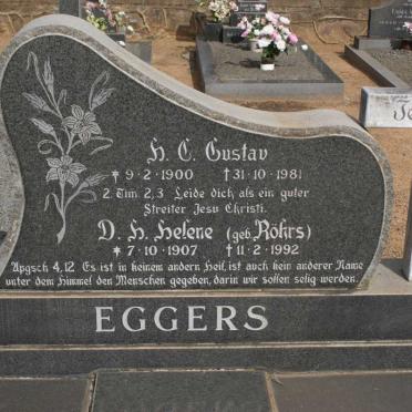 EGGERS H.C. Gustav 1900-1981 &amp; D.H. Helene ROHRS 1907-1992
