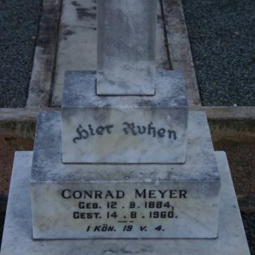 MEYER Conrad 1884-1960 &amp; Marie EGGERS 1887-1956