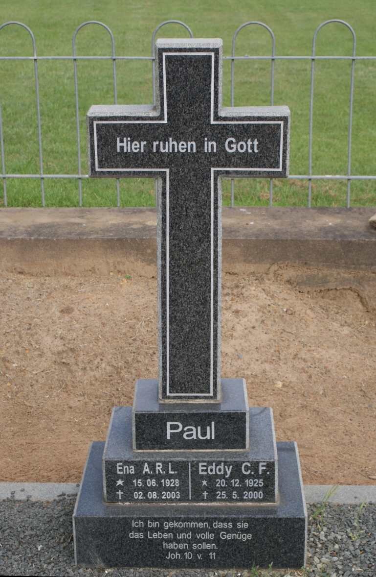 PAUL Eddy C.F. 1925-2000 &amp; Ena A.R.L. 1928-2003