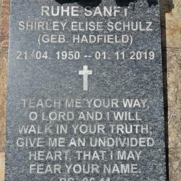 SCHULZ Shirley Elise nee HADFIELD 1950-2019