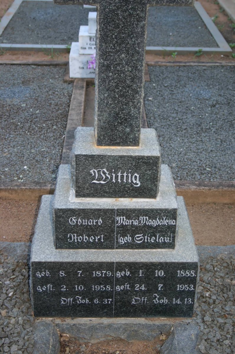 WITTIG Eduard Robert 1879-1958 &amp; Maria Magdalena STIELAU 1888-1953