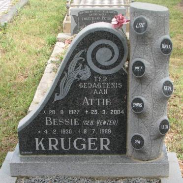 KRUGER Attie 1927-2004 &amp; Bessie VENTER 1930-1989