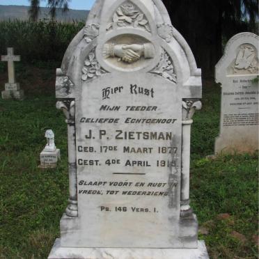 ZIETSMAN J.P. 1877-1915