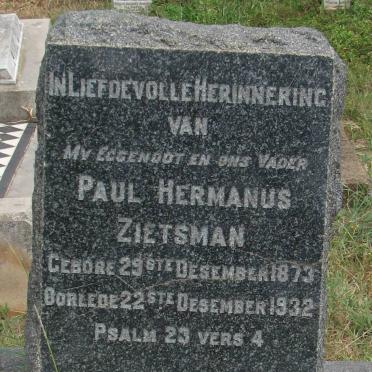 ZIETSMAN Paul Hermanus 1873-1932