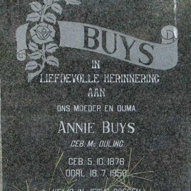 BUYS Annie nee McDULING 1876-1950