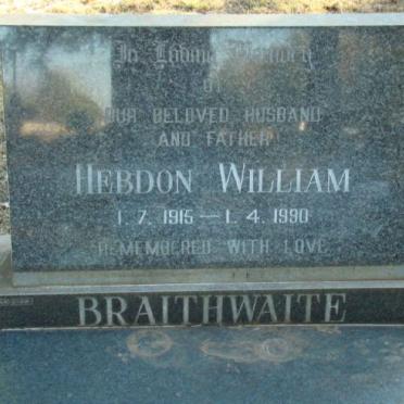 BRAITHWAITE Hebdon William 1915-1990