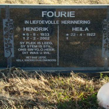 FOURIE Hendrik 1933-2002 &amp; Heila 1922-