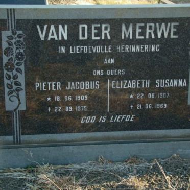 MERWE Pieter Jacobus, van der 1909-1975 &amp; Elizabeth Susanna 1907-1969